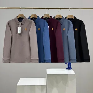 Super Clone Kenzo Long-Sleeved Shirts Red Cotton Mercerized Wool Fleece Minimalist Style Simple And Elegant Autumn Winter Slim Fit