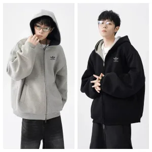 Super Clone Adidas Jacket Black Cotton Pure Simple Style Autumn Winter