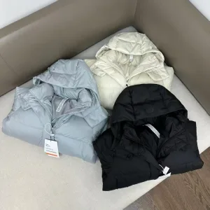 Super Clone Lululemon Coat Red Duck Down Winter Matte Fabric Soft Zippered Pocket