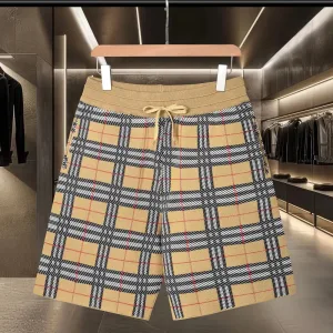 High Quality Luxury Burberry Shorts Red Mesh Jacquard Delicate And Soft To The Touch