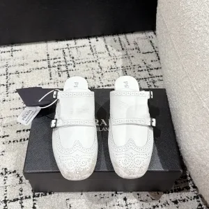 High Quality Prada Slippers Ash Sheepskin Rubber