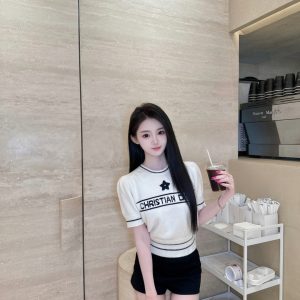 High Quality Luxury Dior Cashmere Short Sleeves For Early Spring