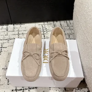 Super Clone Dior Loafers Ash Sheepskin Suede Exquisite Workmanship Spring Summer
