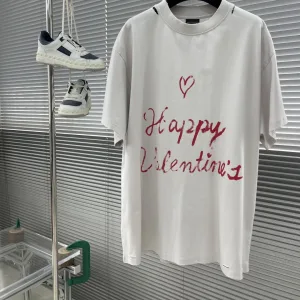 Luxury High Quality Balenciaga Short-Sleeved Shirts Red Cotton Pure
