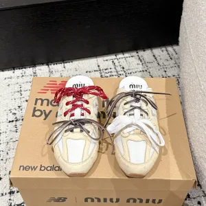 Luxury New Balance Sneakers Red Genuine Leather Sheepskin Suede Cowhide Lace Anti-Slip Outsole Spring Early