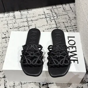 Reps Loewe Slippers Red Genuine Leather Sheepskin Cowhide Spring Summer