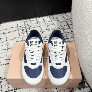 Super Clone High Quality Miu Casual Shoes Ash Suede Mesh Breathable Fabric Lace Spring Summer