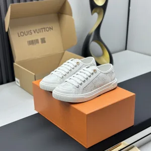 Reps Louis Vuitton Sneakers Red Top-Grain Cowhide Lace Anti-Slip Outsole