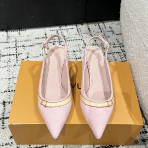 Super Clone Louis Vuitton High Heel Ash Genuine Leather Sheepskin Patent Lace
