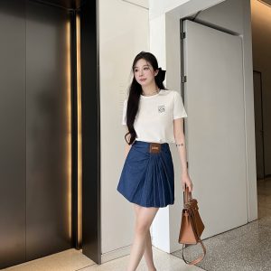Designer 1:1 Loewe Denim Short-Sleeved Shirts For Summer