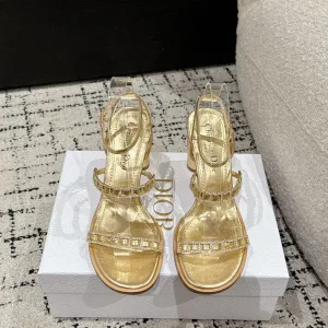 High Quality Luxury Dior Sandals Color Genuine Leather Sheepskin Cowhide Spring Summer