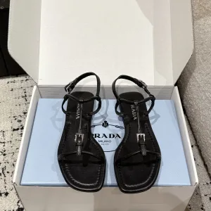 Designer Prada Sandals Genuine Leather Sheepskin Spring Summer