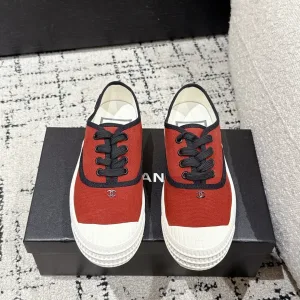 Designer Luxury Chanel Canvas Shoes Red Rubber Spring Summer And Color Blocking