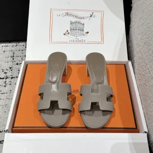 Luxury AAA Hermes Slippers Color Genuine Leather Sheepskin Cowhide Denim Spring Summer Embroidery