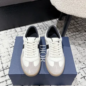 Luxury AAA Dior Sneakers Red Top-Grain Cowhide Suede Rubber Sophistication
