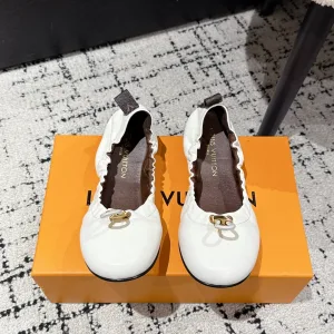 AAA High Quality Louis Vuitton Ballet Shoes Genuine Leather Sheepskin Cowhide Summer