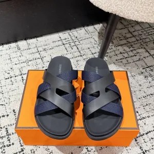 Luxury Super Clone Hermes Sandals Red Top-Grain Cowhide Sheepskin Woven Upper Summer