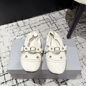Luxury AAA Balenciaga Slippers Red Lady Cowhide Street Style