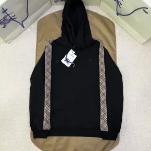 Designer Burberry Hoodie Red Cotton Fleece Quick-Drying Embroidery