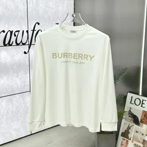 Luxury Burberry Long-Sleeved T-Shirt Yellow Cotton Long-Staple Silk Modal Autumn Winter