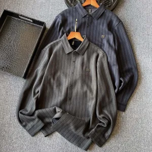 AAA Zegna Shirt Red Silk Wool Fleece Soft Metal Logo