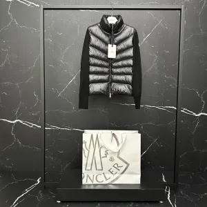Reps Moncler Outerwear Red Wool Merino Down Side Pockets