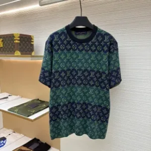 Super Clone Luxury Louis Vuitton Short-Sleeved Shirt Red Jacquard