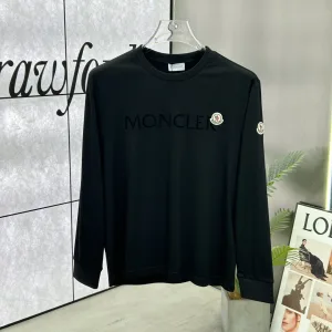 Super Clone Designer Moncler Long-Sleeved T-Shirt Red Cotton Long-Staple Silk Modal Autumn Winter