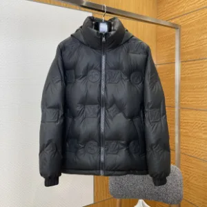Designer Louis Vuitton Down Jacket Ash Cotton Duck Soft Touch Embossing Process 3D