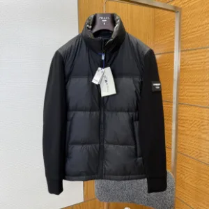 AAA Super Clone Burberry Down Jacket Black Duck Nylon Water-Repellent Fabric Patch