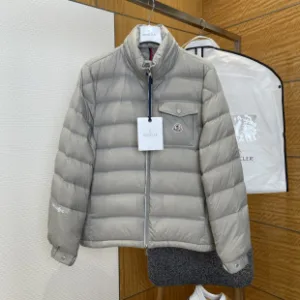Reps Moncler Down Jacket Red Polyester Fiber Patch