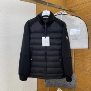 High Quality Reps Moncler Down Jacket Black Nylon Fabric Patch