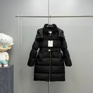 Designer Super Clone Moncler Outerwear Black Down Fleece Soft Sheepskin Urban Style Creamy White Winter