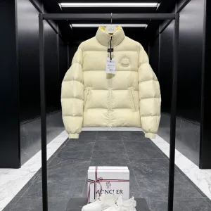 Reps Moncler Outerwear Red Down Nylon Chenil Lace Fabric Patch Glossy Finish Zippered Pocket