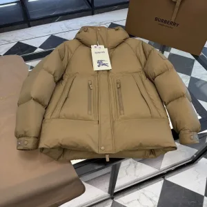 Designer High Quality Burberry Jacket Red Wool Goose Down