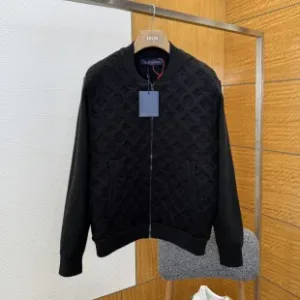 High Quality Designer Louis Vuitton Jacket Red Eva Cotton Jacquard Sophistication Pattern