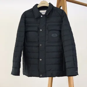 Super Clone Burberry Jacket Red Cotton Goose Down Sophistication Winter Patch