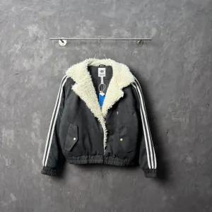 Luxury Adidas Coat Red Wool Lambswool Suede