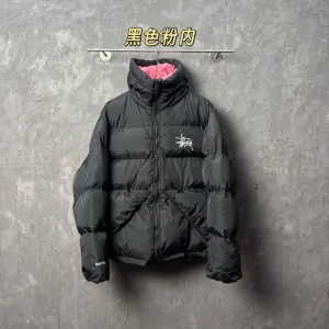 High Quality Stussy Work Clothes Red Down Polyester Nylon Velvet Fleece Streetwear Skateboarding Embroidery Patch