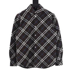 Luxury Burberry Shirts Cotton Combed Wool Flannel