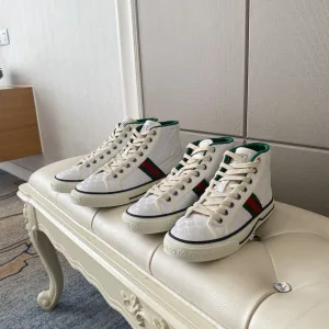 High Quality Super Clone Gucci Canvas Shoes Ash Embroidery
