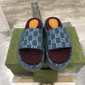 Designer Luxury Gucci Slippers Color Sheepskin Jacquard