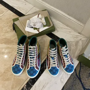 AAA Reps Gucci Canvas Shoes Ash Embroidery