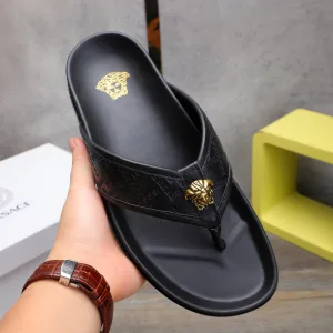 Designer Versace Cowhide Slippers