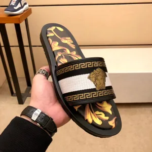 1:1 Versace Calfskin Slippers For Spring