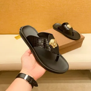 High Quality Versace Cowhide Slippers For Summer