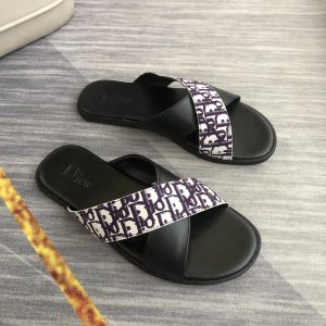 Aaa Luxury Dior Printed Fabric Slippers