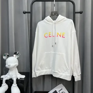 Designer Luxury Celine Hoodie Red Cotton Pure