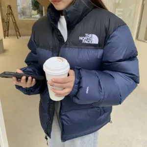 AAA The North Face Cotton-Padded Coat Red Cotton Down Light Outdoor Winter Embroidery Patch