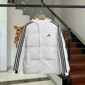 Designer Super Clone Adidas Cotton-Padded Coat Red Down Waterproof Design High-Quality Materials Winter